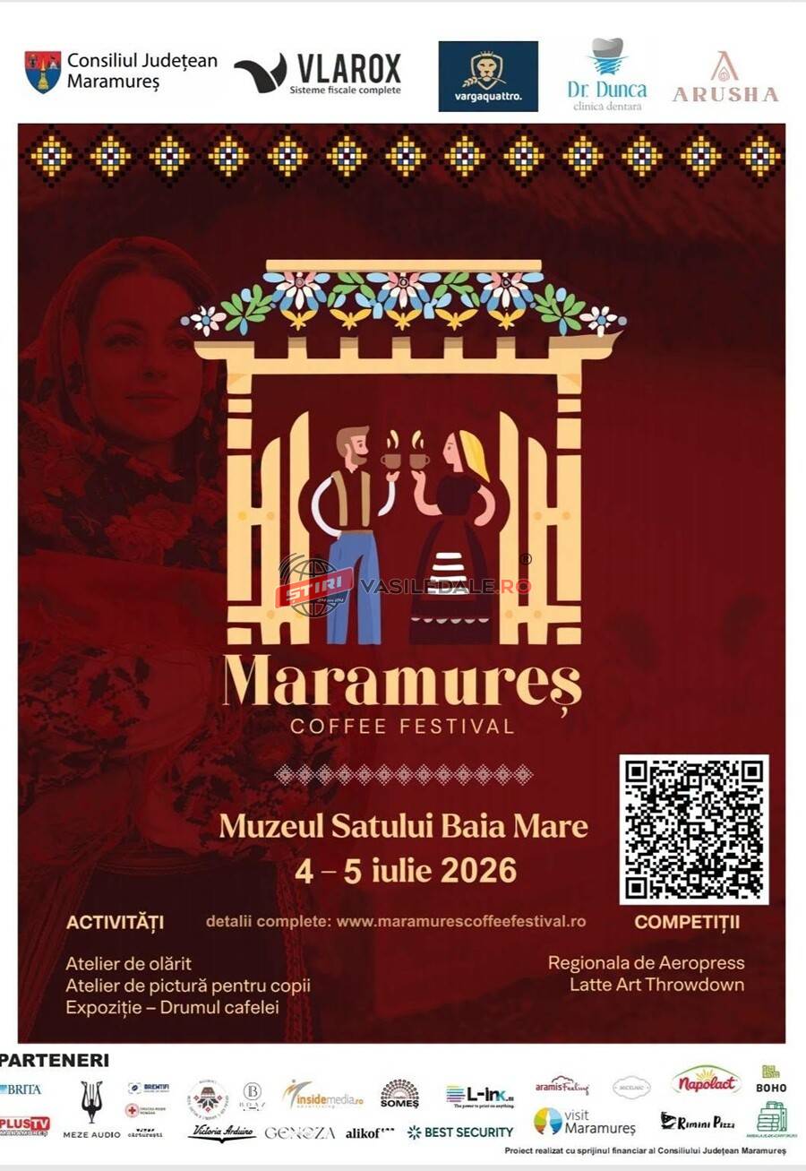 Afiș Maramureș Coffee Festival la Muzeul Satului din Baia Mare