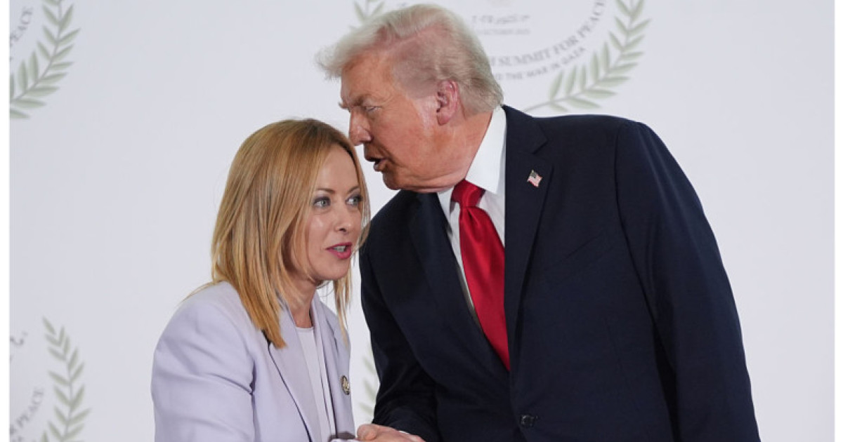 Donald Trump și Giorgia Meloni la summitul G7