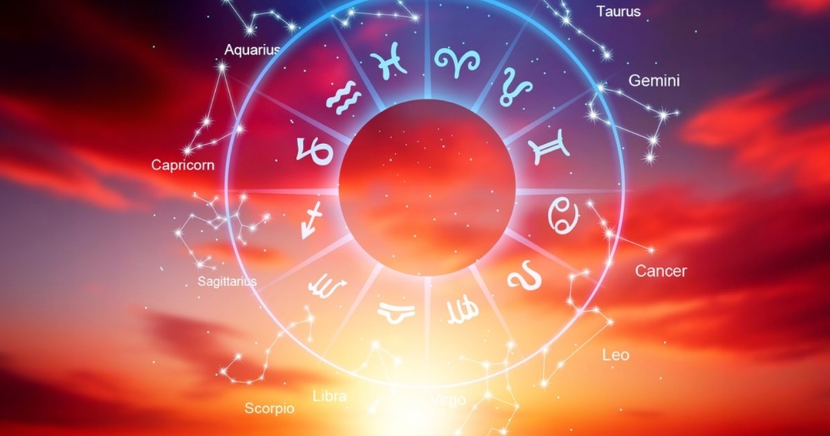 Ilustrație cu simboluri astrologice și data de 17 iunie.