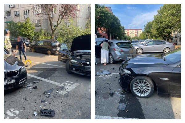 Mașini implicate într-un accident rutier pe strada General Dragalina din Zalău.