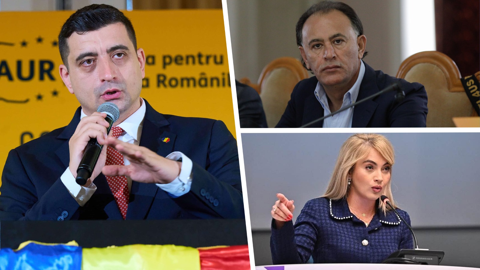 George Simion, liderul AUR, în Parlamentul României